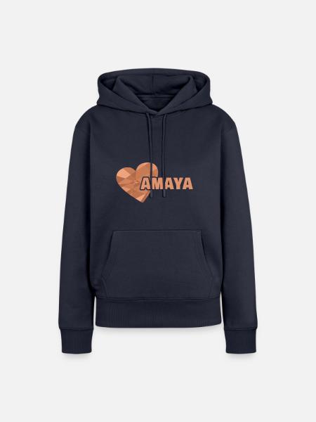 Herz Amaya - Frauen Premium Bio Hoodie - Navy