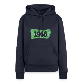 1966 1966 - Sweat à capuche Premium bio Femme - bleu marine - Devant - Julia (174cm)