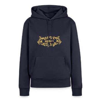 Amelia - Frauen Premium Bio Hoodie - Navy - Vorne - Julia (174cm)