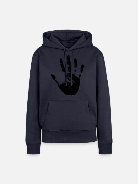Hand - Frauen Premium Bio Hoodie - Navy
