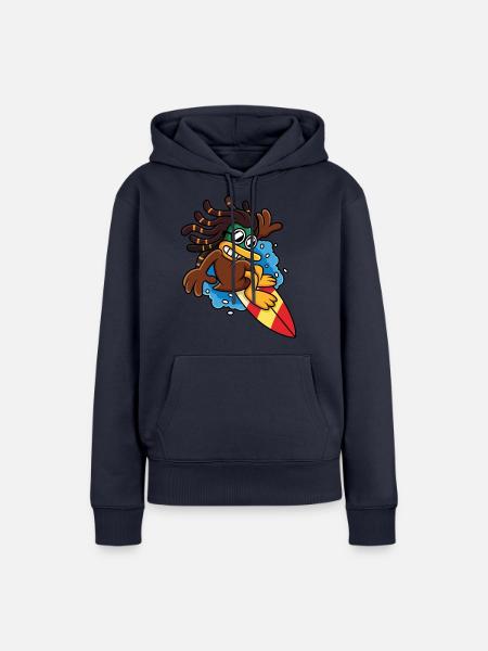 Lustiges Surfen - Frauen Premium Bio Hoodie - Navy
