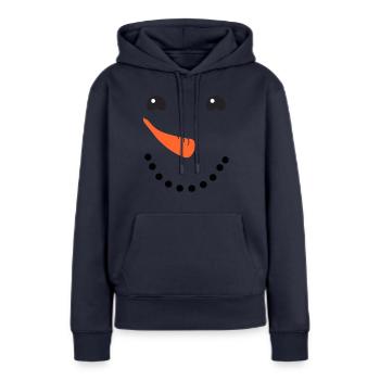 Schneemann Gesicht - Frauen Premium Bio Hoodie - Navy - Vorne - Julia (174cm)