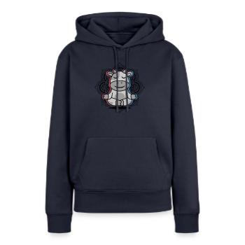 Yoga Rind Mandala Lotusblume Meditation Kuh - Frauen Premium Bio Hoodie - Navy - Vorne - Julia (174cm)
