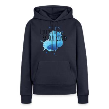 Ich bin ein Schulkind - Frauen Premium Bio Hoodie - Navy - Vorne - Julia (174cm)