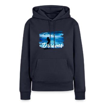 À la poursuite de mes rêves - Sweat à capuche Premium bio Femme - bleu marine - Devant - Julia (174cm)
