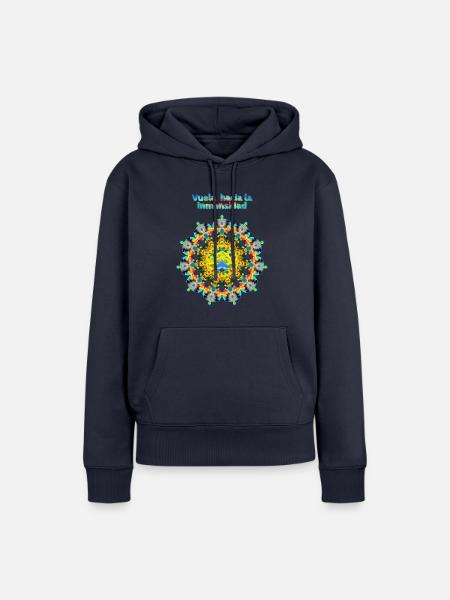 Fliege in die Weite - Frauen Premium Bio Hoodie - Navy