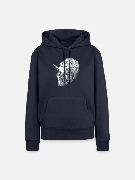 Schädel - Frauen Premium Bio Hoodie - Navy