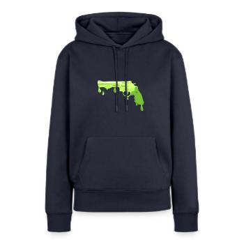 Revolver DripDrop - Sweat à capuche Premium bio Femme - bleu marine - Devant - Julia (174cm)