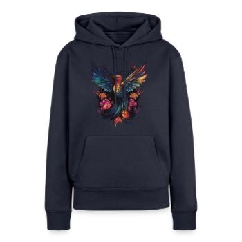 Power Of The Humming Bird - Frauen Premium Bio Hoodie - Navy - Vorne - Julia (174cm)
