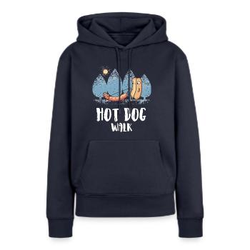 Hot dog drôle naissance drôle cadeau chemise drôle - Sweat à capuche Premium bio Femme - bleu marine - Devant - Julia (174cm)