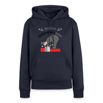 Ramoneur porte bonheur - Sweat à capuche Premium bio Femme - bleu marine - Devant - Julia (174cm)