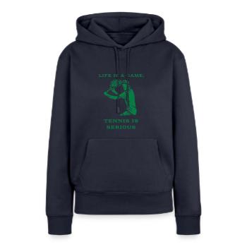 Life for tennis - Frauen Premium Bio Hoodie - Navy - Vorne - Julia (174cm)