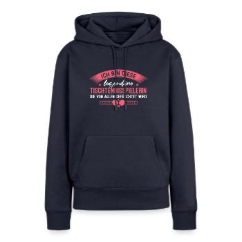 Legendäre Tischtennisspielerin die jeder fürchtet - Frauen Premium Bio Hoodie - Navy - Vorne - Julia (174cm)