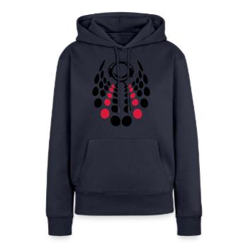 DJ - Sweat à capuche Premium bio Femme - bleu marine - Devant - Julia (174cm)