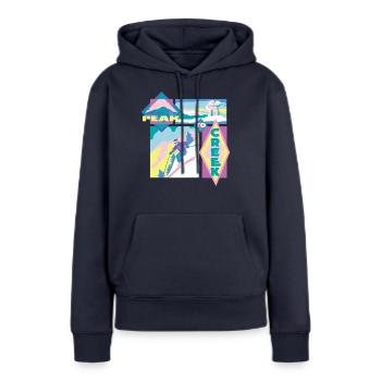 Peak to creek - Women’s Premium Organic Hoodie - navy - Front - Julia (174cm)