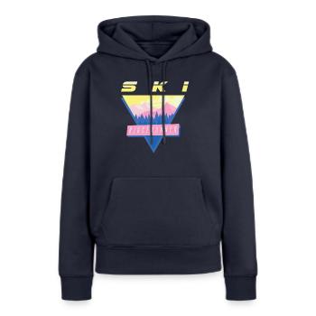 Ridicule - Sweat à capuche Premium bio Femme - bleu marine - Devant - Julia (174cm)