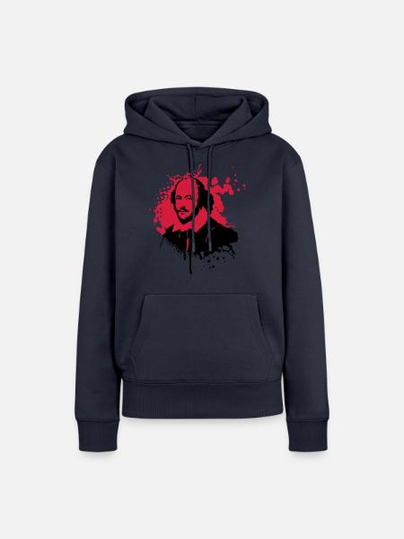 shakespeare-splat2 - Frauen Premium Bio Hoodie - Navy