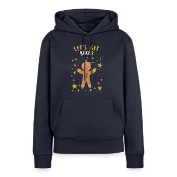 Cadeau de Noël drôle. Faisons cuire au four! - Sweat à capuche Premium bio Femme - bleu marine - Devant - Julia (174cm)