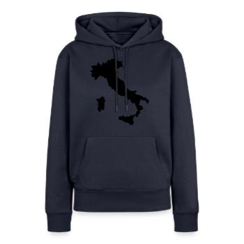 Italien Karte Landkarte - Frauen Premium Bio Hoodie - Navy - Vorne - Julia (174cm)