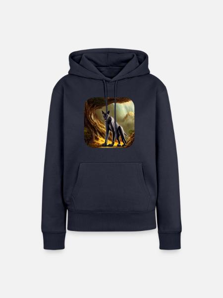 Wildkatze - Frauen Premium Bio Hoodie - Navy