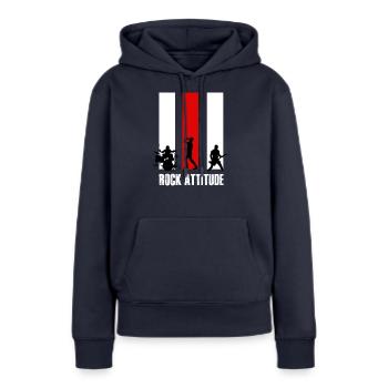 Rock Attitude - Sweat à capuche Premium bio Femme - bleu marine - Devant - Julia (174cm)