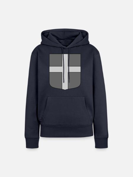DEU Taktischer Schild - Frauen Premium Bio Hoodie - Navy