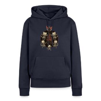 Le rituel des chats morts - Sweat à capuche Premium bio Femme - bleu marine - Devant - Julia (174cm)