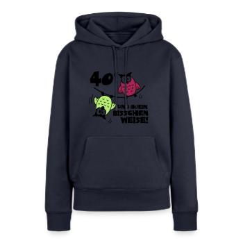 Geburtstag 40 und kein bisschen Weise, Eulen - Frauen Premium Bio Hoodie - Navy - Vorne - Julia (174cm)