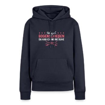 Bogenschießen Humor Bogenschützin Geschenk - Frauen Premium Bio Hoodie - Navy - Vorne - Julia (174cm)