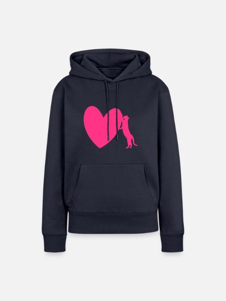 CatLove2 - Frauen Premium Bio Hoodie - Navy