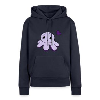 Krake - Frauen Premium Bio Hoodie - Navy - Vorne - Julia (174cm)