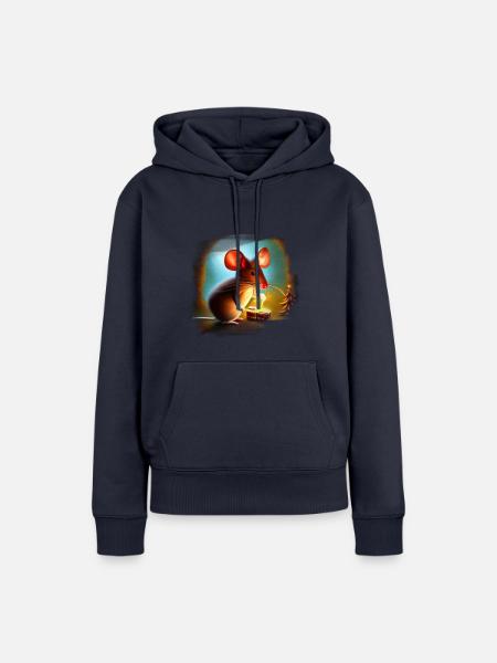 Weihnachtsmaus - Frauen Premium Bio Hoodie - Navy