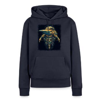 birthday present family crest quote animal - Frauen Premium Bio Hoodie - Navy - Vorne - Julia (174cm)