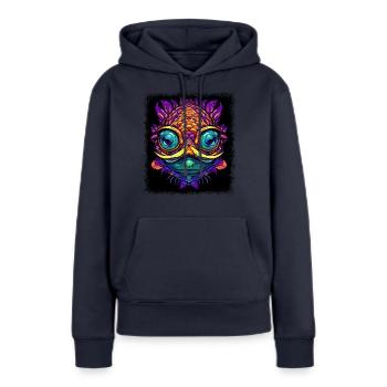Humour Axie Tournois de pêche Pêche à l’achigan Drôle - Sweat à capuche Premium bio Femme - bleu marine - Devant - Julia (174cm)