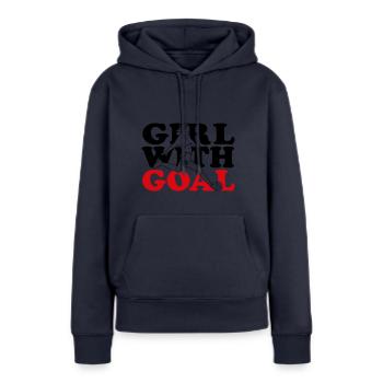 Girl with goal - Women’s Premium Organic Hoodie - navy - Front - Julia (174cm)