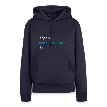 Developer php web humor funny - Women’s Premium Organic Hoodie - navy - Front - Julia (174cm)