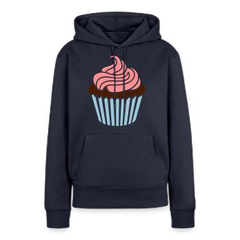 Cupcake - Sweat à capuche Premium bio Femme - bleu marine - Devant - Julia (174cm)