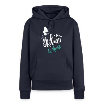 Skiing St Moritz - Women’s Premium Organic Hoodie - navy - Front - Julia (174cm)