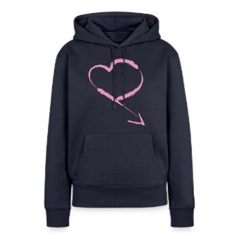 Valentinstag, ich liebe dich am - Frauen Premium Bio Hoodie - Navy - Vorne - Julia (174cm)