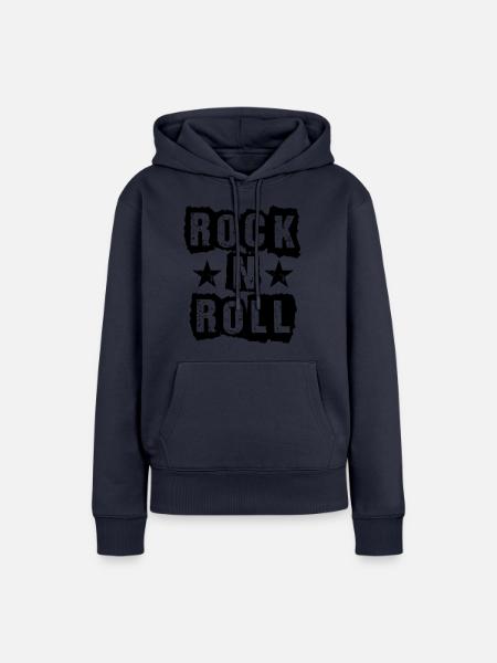 Rock'n'Roll-Logo - Frauen Premium Bio Hoodie - Navy