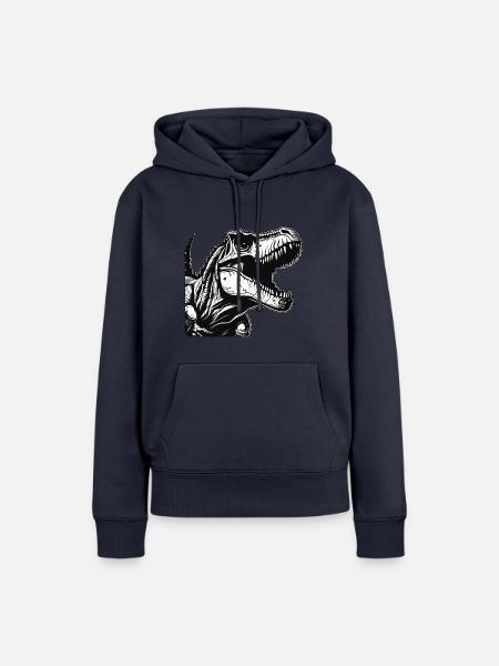 Dinosaurier / Tier / Urzeit / Reptil / Jungs - Frauen Premium Bio Hoodie - Navy