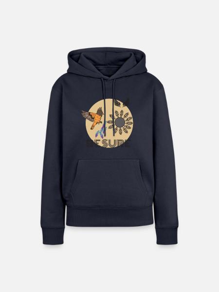 Bird feather design - Frauen Premium Bio Hoodie - Navy