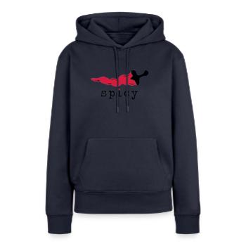 Spicy! - Frauen Premium Bio Hoodie - Navy - Vorne - Julia (174cm)