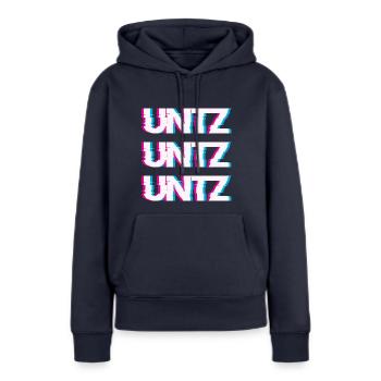 Hardtekk Tekk - Frauen Premium Bio Hoodie - Navy - Vorne - Julia (174cm)