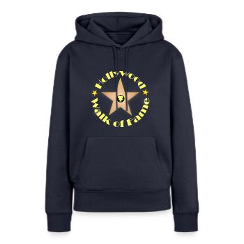 Hollywood - Sweat à capuche Premium bio Femme - bleu marine - Devant - Julia (174cm)