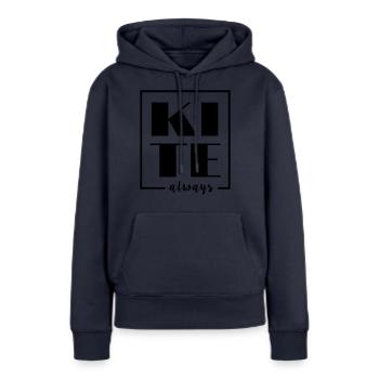 Kite Always - Frauen Premium Bio Hoodie - Navy - Vorne - Julia (174cm)