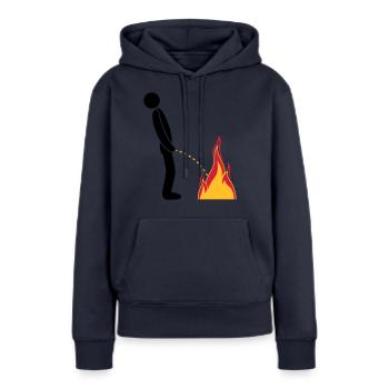 feuer loeschen flammen heiss feuerwehr logo im ste - Frauen Premium Bio Hoodie - Navy - Vorne - Julia (174cm)