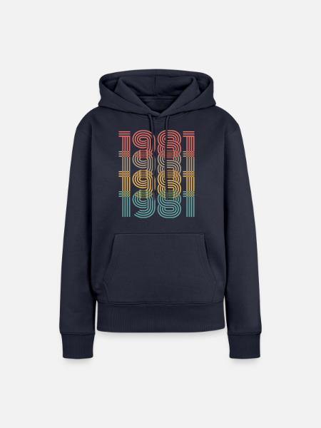 Jahrgang 1981 - Frauen Premium Bio Hoodie - Navy