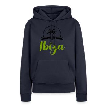 ibiza - Frauen Premium Bio Hoodie - Navy - Vorne - Julia (174cm)