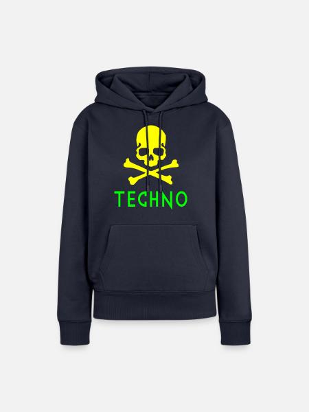 Techno-Knochen - Frauen Premium Bio Hoodie - Navy